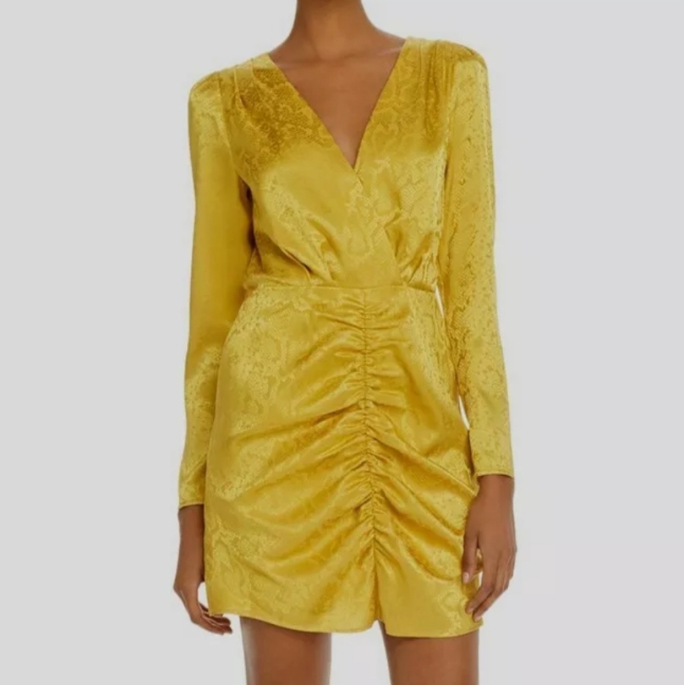 WAYF Rae Ruched Snake Jacquard Dress - Picture 1 of 7